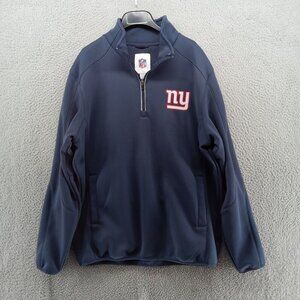 New York Giants Sweatshirt‎ Mens 1/4 Zip Pullover Chest Logo NFL Team Apparel